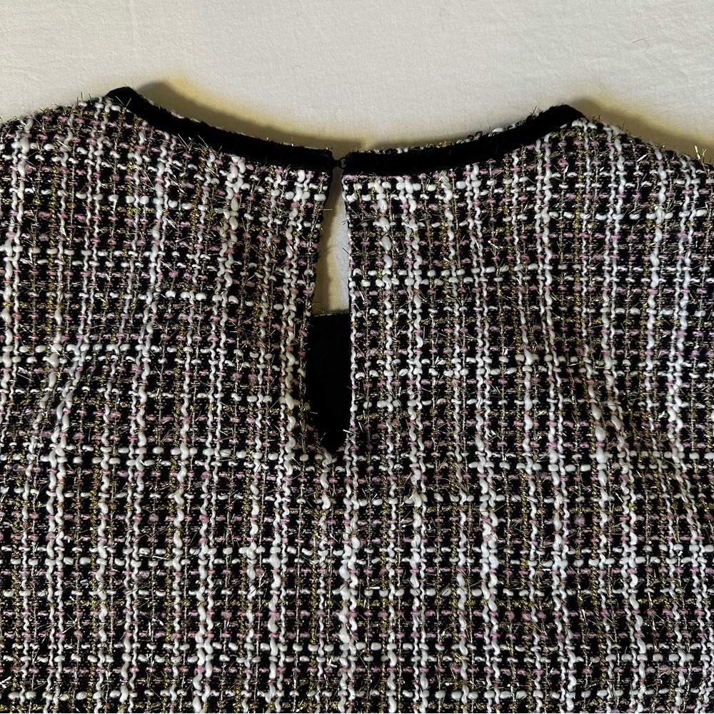 CeCe Black Tweed Mini Dress Sz 12 Dark Academia, preppy, workwear, Blair Waldorf - Picture 7 of 10